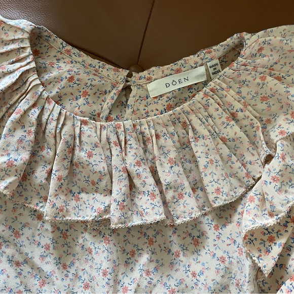 **SOLD**DOEN SILK FLORAL MINI DRESS - Picture 5 of 6